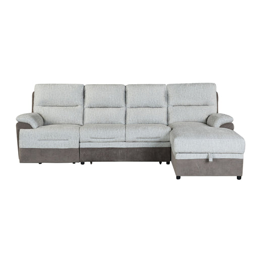 Kia - Sectional With Power And USB - Beige / Brown - R&R Furniture Gallery (Fountain Valley, CA)