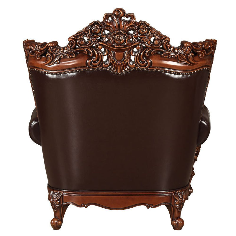 Forsythia - Chair - Espresso Top Grain Leather Match & Walnut - R&R Furniture Gallery (Fountain Valley, CA)