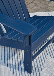 Signature Design by Ashley Sundown Treasure outdoor Adirondack arm chair with wide armrests and weather-resistant wood finish.