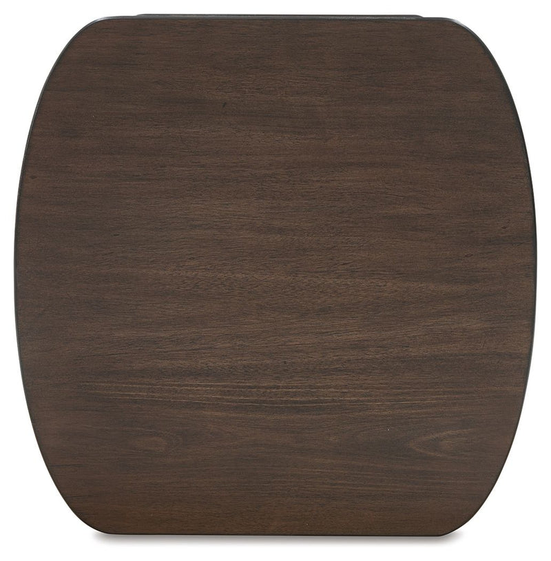 Korestone - Square End Table - Dark Brown - R&R Furniture Gallery (Fountain Valley, CA)