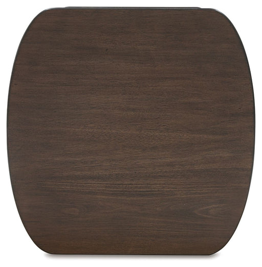 Korestone - Square End Table - Dark Brown - R&R Furniture Gallery (Fountain Valley, CA)