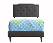 Button tufted upholstered bed by Glory Furniture, cozy design with plush fabric and stylish tufted headboard for comfortable bedrooms.