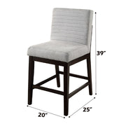Edwyn - Counter Height Chair (Set of 2) - Gray Linen & Espresso - R&R Furniture Gallery (Fountain Valley, CA)