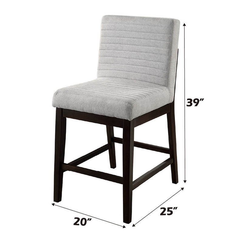 Edwyn - Counter Height Chair (Set of 2) - Gray Linen & Espresso - R&R Furniture Gallery (Fountain Valley, CA)