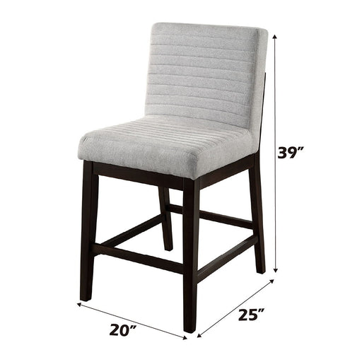 Edwyn - Counter Height Chair (Set of 2) - Gray Linen & Espresso - R&R Furniture Gallery (Fountain Valley, CA)