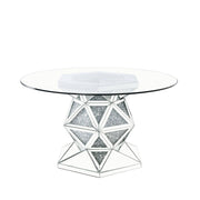 Noralie - 52" Round Dining Table - Mirrored & Faux Diamonds - R&R Furniture Gallery (Fountain Valley, CA)