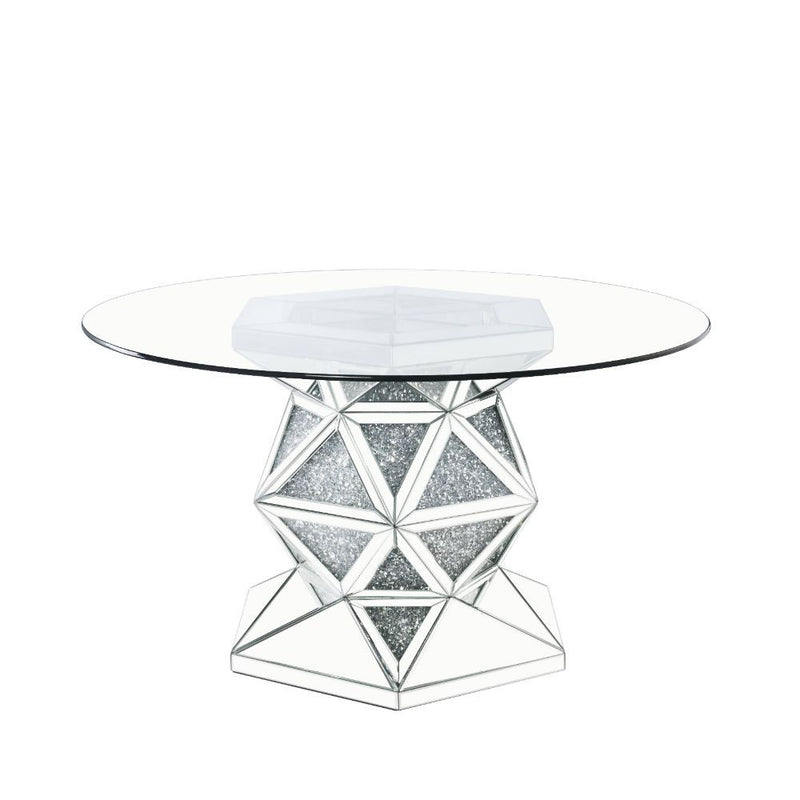 Noralie - 52" Round Dining Table - Mirrored & Faux Diamonds - R&R Furniture Gallery (Fountain Valley, CA)