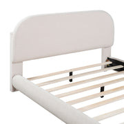 Upholstered Platform Bed With Thick Solid Frame And Stylish Curve-Shaped Design - R&R Furniture Gallery (Fountain Valley, CA)