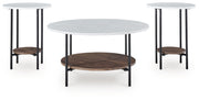 Wrenwich - Occasional Table Set (Set of 3) - Brown / Black / White - R&R Furniture Gallery (Fountain Valley, CA)