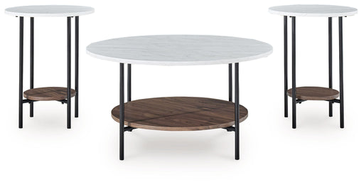 Wrenwich - Occasional Table Set (Set of 3) - Brown / Black / White - R&R Furniture Gallery (Fountain Valley, CA)