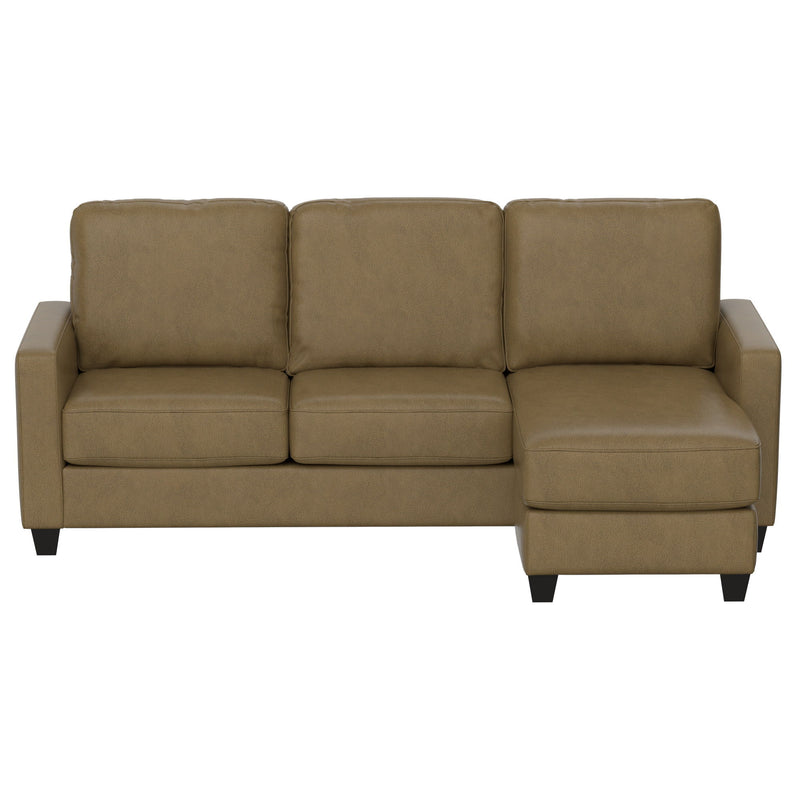 2 Piece Sofa With Chaise, Comfortable Seating For 3, Tapered Feet, USB Charging Console - Brown - R&R Furniture Gallery (Fountain Valley, CA)