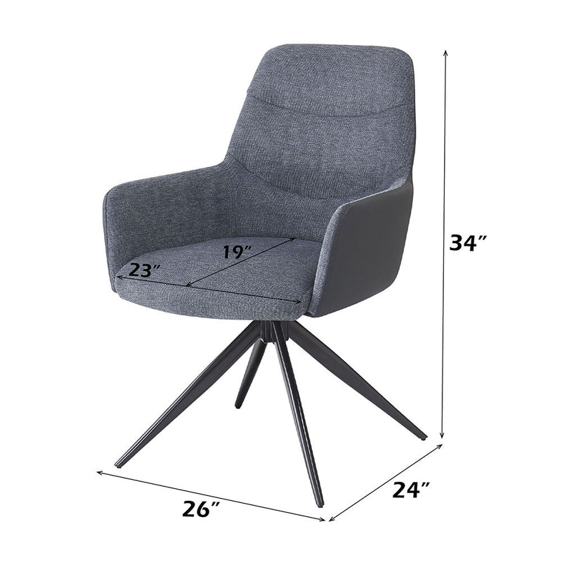 Hester - Arm Chair (Set of 2) - Gray Fabric - R&R Furniture Gallery (Fountain Valley, CA)