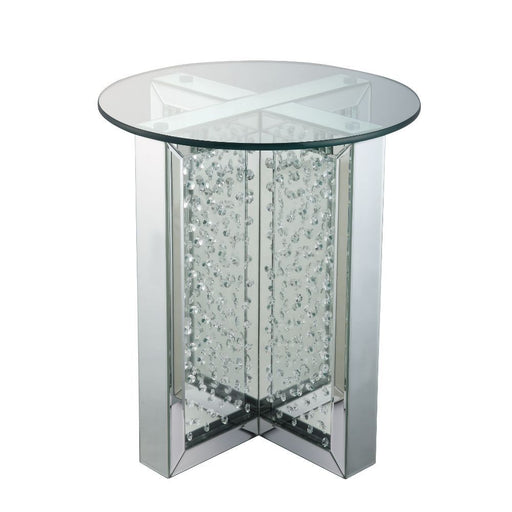 Nysa - 23" End Table - Mirrored & Faux Crystals - R&R Furniture Gallery (Fountain Valley, CA)