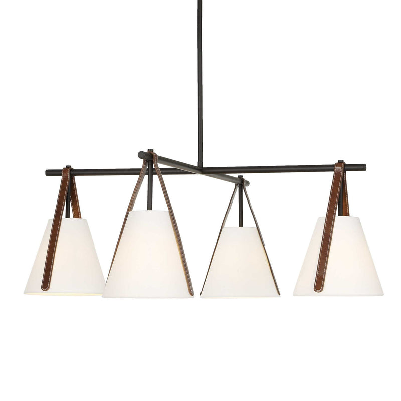 Reins - Accent Straps 4 Light Chandelier - Black