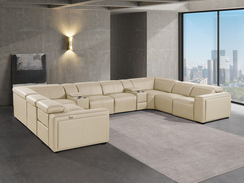 1224 - 10-Piece U-Shaped Sectional Sofa In With 4 Power Recliners & Power Headrests - R&R Furniture Gallery (Fountain Valley, CA)