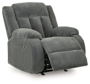 Observation - Power Rocker Recliner - Steel - R&R Furniture Gallery (Fountain Valley, CA)