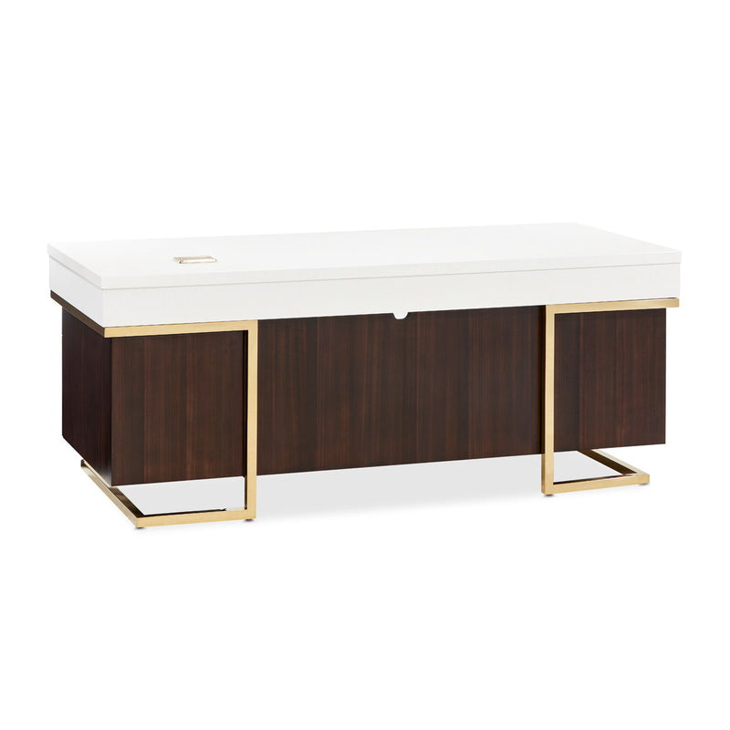 Belmont Place - Desk - White / Dark Brown - R&R Furniture Gallery (Fountain Valley, CA)