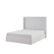 Carmen - King Size Upholstered Wingback Bed - White - R&R Furniture Gallery (Fountain Valley, CA)