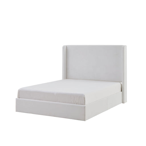 Carmen - King Size Upholstered Wingback Bed - White - R&R Furniture Gallery (Fountain Valley, CA)