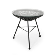 Nusa - Modern Rattan Side Table With Tempered Glass Top - R&R Furniture Gallery (Fountain Valley, CA)