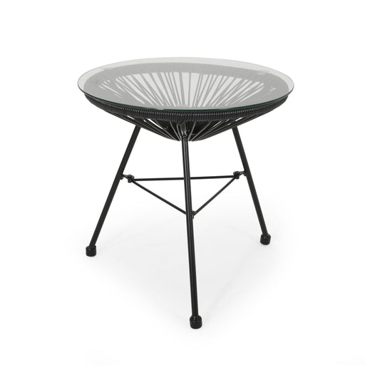 Nusa - Modern Rattan Side Table With Tempered Glass Top - R&R Furniture Gallery (Fountain Valley, CA)