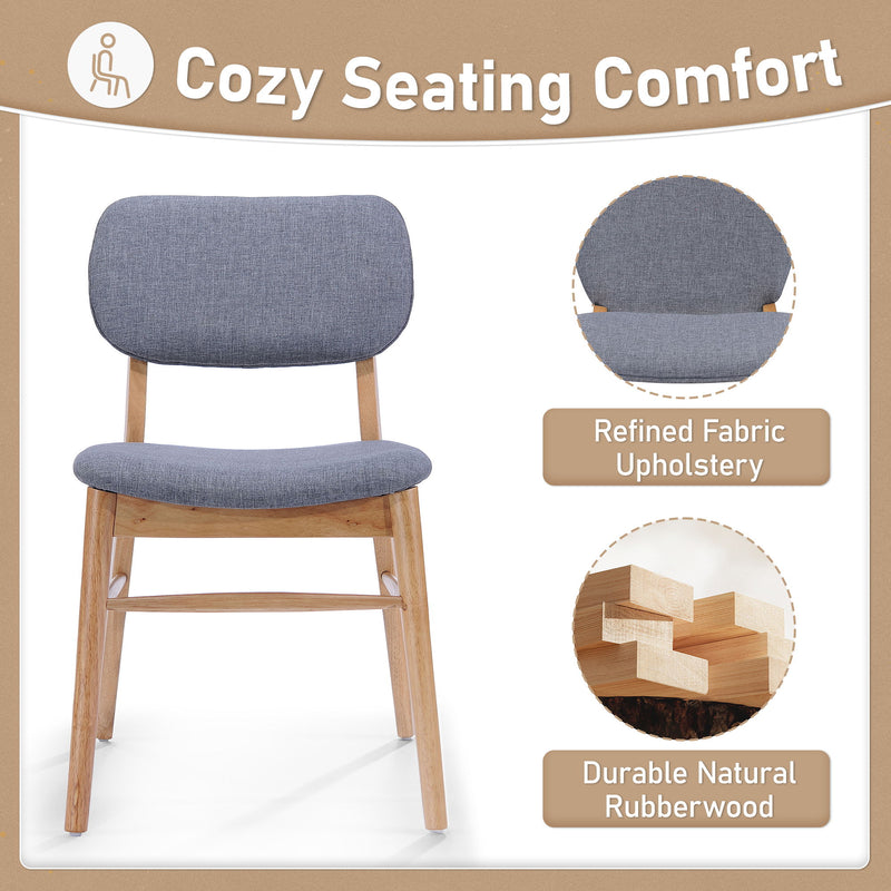 Set of two Noble House Voyager upholstered accent chairs with splayed legs and wood frames, showcasing stylish and comfortable seating.