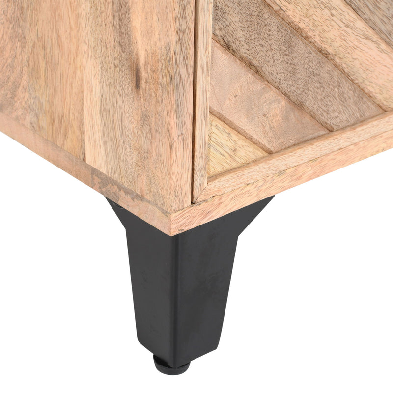 Solid Wood Vintage Nightstand With Handcrafted Detailing - Natural - R&R Furniture Gallery (Fountain Valley, CA)