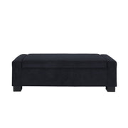Noble House textured fabric Ottoman bench with hinged lid, soft upholstery and sturdy wooden legs for storage and seating.
