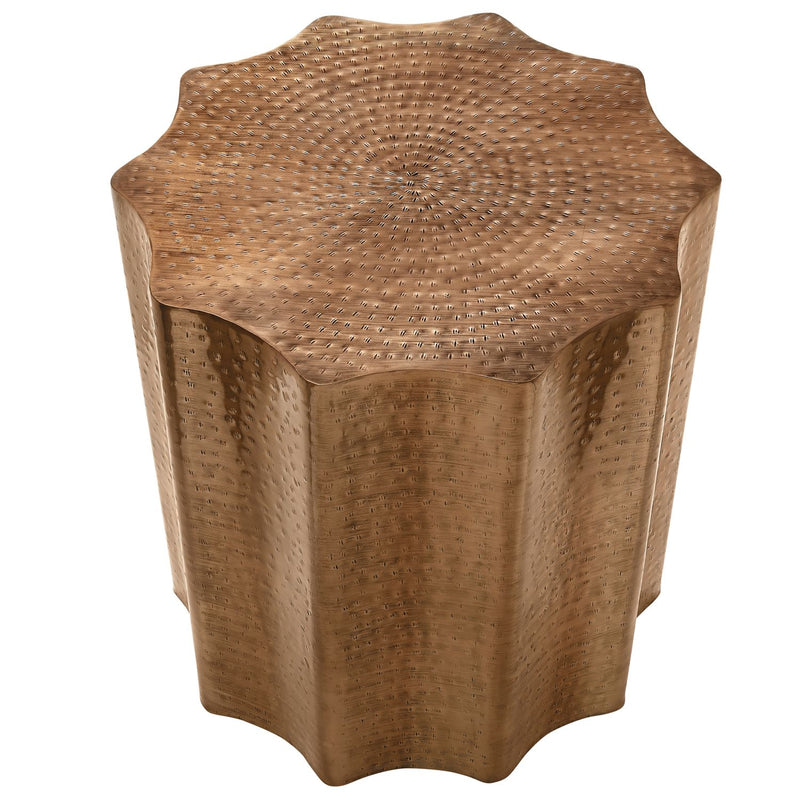 Drum Accent Side Table, Stylish Scalloped Design - R&R Furniture Gallery (Fountain Valley, CA)