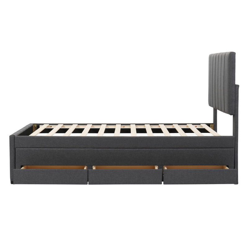 Upholstered Design Platform Bed With Trundle - R&R Furniture Gallery (Fountain Valley, CA)