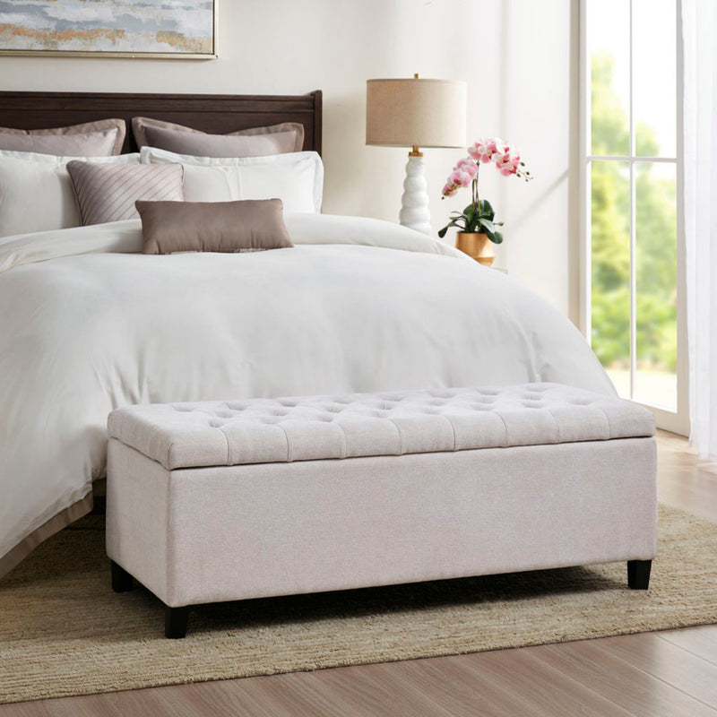 Elegant Design Tufted Top, Soft Close Storage Bench - R&R Furniture Gallery (Fountain Valley, CA)