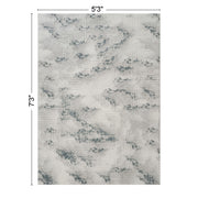 Geometrix - 5'3" X 7'3" Area Rug / Geometric 3D Effect - Ivory / Gray - R&R Furniture Gallery (Fountain Valley, CA)