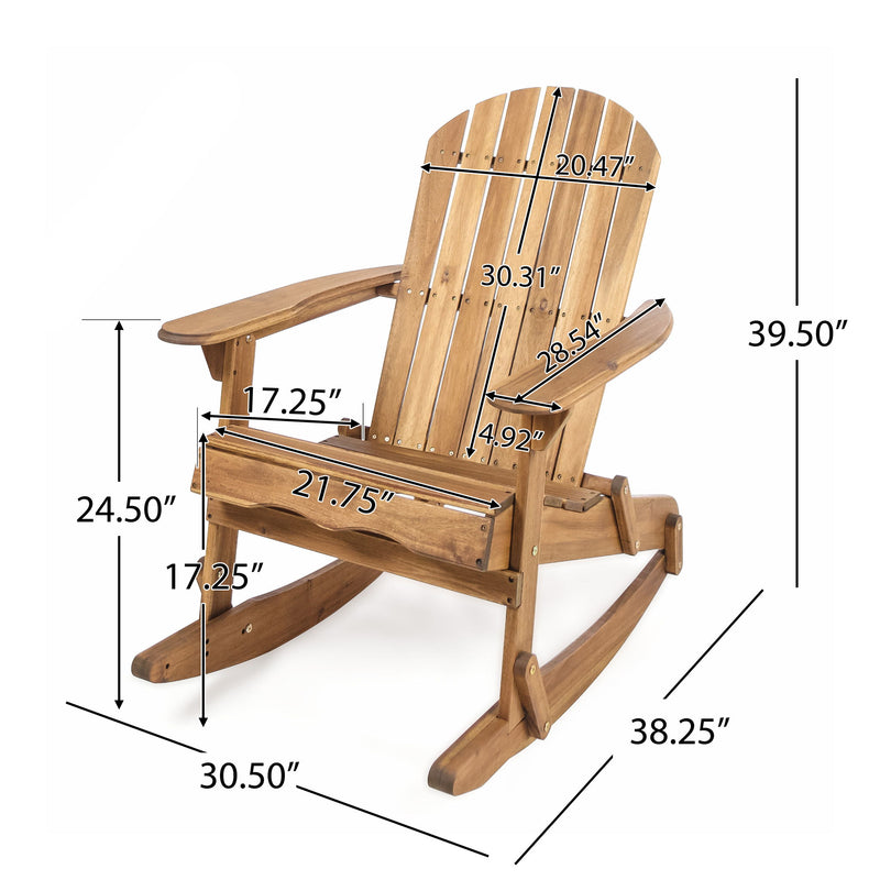 Outdoor Adirondack Rocking Chair With Hand Crafted Details - R&R Furniture Gallery (Fountain Valley, CA)