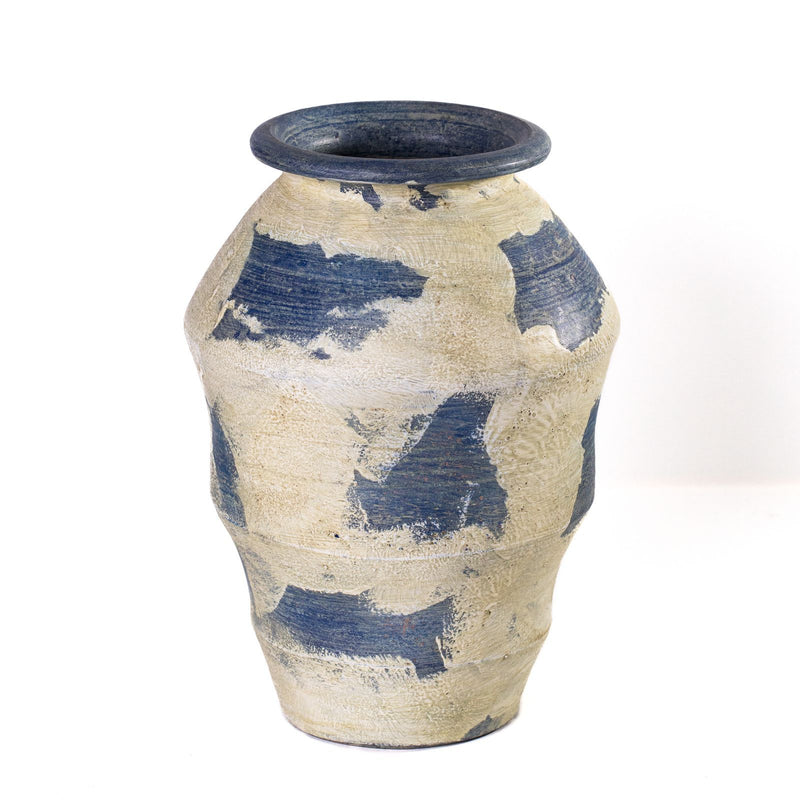 Visha - Terracotta Vase - Cream and Blue - R&R Furniture Gallery (Fountain Valley, CA)