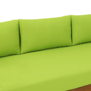 Noble House Claremont 3-seater teak acacia wood daybed sofa with water-resistant cushions for outdoor relaxation.
