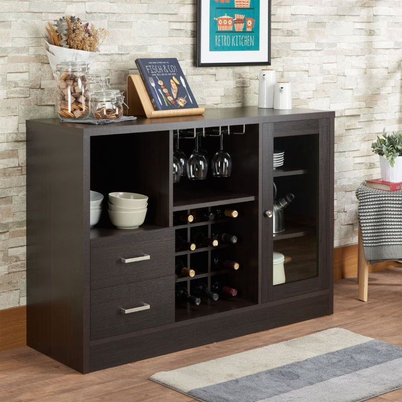 Hazen - 33" Wine Cabinet - Espresso - R&R Furniture Gallery (Fountain Valley, CA)