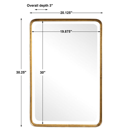 Uttermost Crofton wall mirror with antique gold finish, featuring a stylish, elegant design suitable for modern and classic interiors.