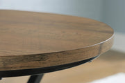 Set of three brown and black Signature Design by Ashley Cassbryn occasional tables, modern table set for living room decor.