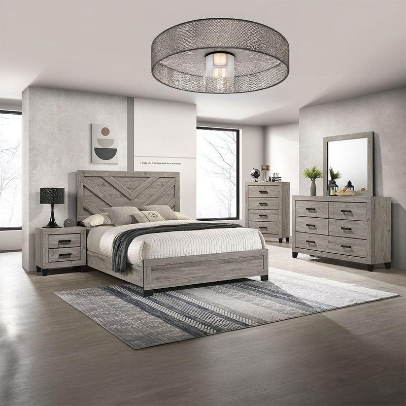 Mari - Mirror - Light Gray Finish - R&R Furniture Gallery (Fountain Valley, CA)