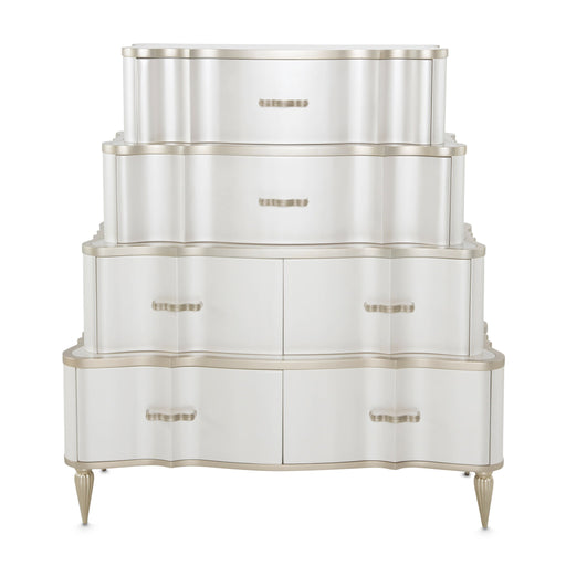 London Place - 6-Drawer Tiered Chest - Creamy Pearl - R&R Furniture Gallery (Fountain Valley, CA)