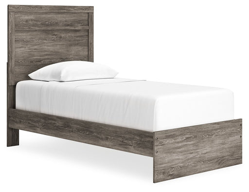 Signature Design by Ashley Ralinksi panel bed with a modern wood frame and clean lines, shown in a warm wood finish.