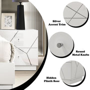 Esther - Nightstand - White / Silver - R&R Furniture Gallery (Fountain Valley, CA)