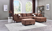 Glory Furniture Malone Comfort Sectional sofa with plush cushions and neutral upholstery, designed for living room seating.