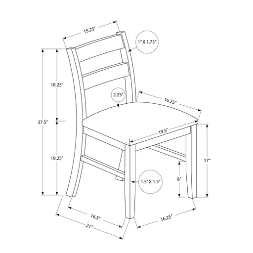 Dining Chair, Upholstered, Side, Dining Room, Transitional (Set of 2) - Brown - R&R Furniture Gallery (Fountain Valley, CA)