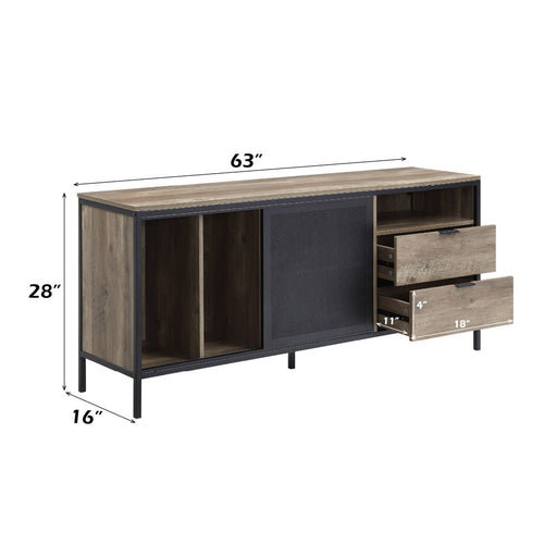 Nantan - 28" TV Stand - Rustic Oak & Black - R&R Furniture Gallery (Fountain Valley, CA)
