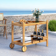 Bar Cart With Wine Bottle Holders, - Black - R&R Furniture Gallery (Fountain Valley, CA)