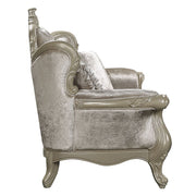 Libertee - Loveseat With 3 Pillows - Beige Fabric & Champagne - R&R Furniture Gallery (Fountain Valley, CA)