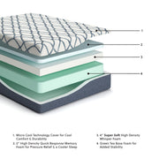 12 Inch Chime Elite 2.0 - California King Mattress - White / Blue - R&R Furniture Gallery (Fountain Valley, CA)