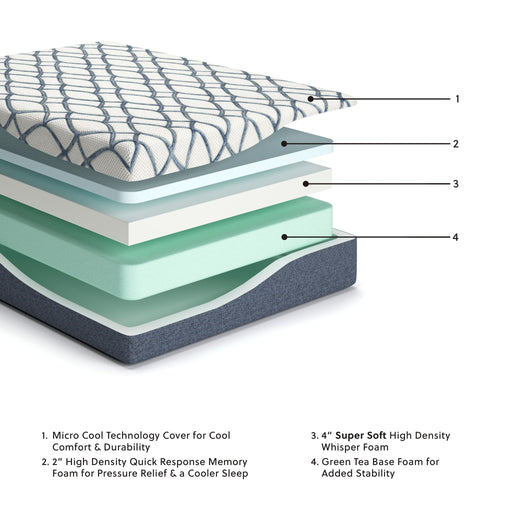 12 Inch Chime Elite 2.0 - California King Mattress - White / Blue - R&R Furniture Gallery (Fountain Valley, CA)