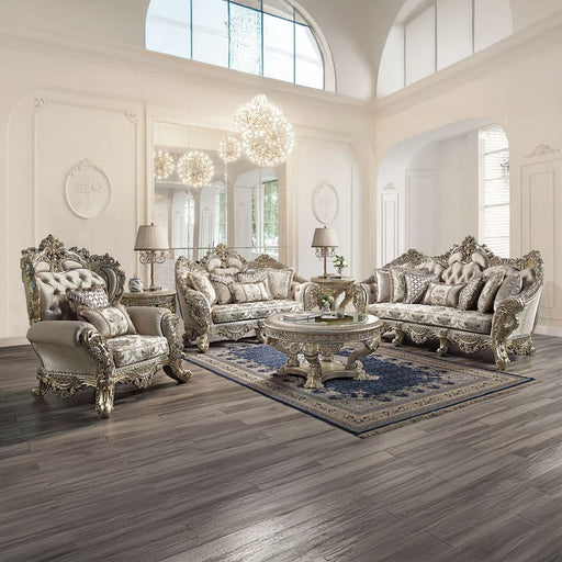 Danae - Chair With 2 Pillows - Fabric, Champagne & Gold - R&R Furniture Gallery (Fountain Valley, CA)